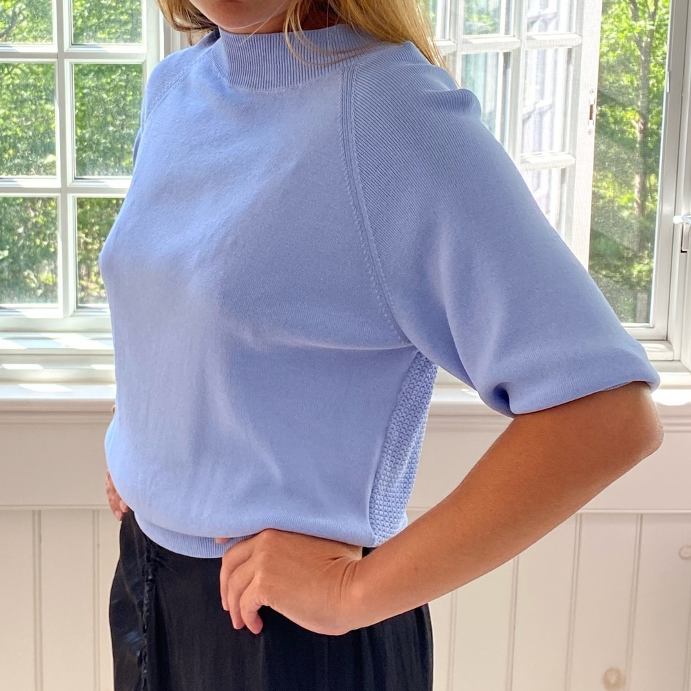 Rue Blanche short sleeved, baby blue top!